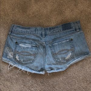 Low rise denim shorts